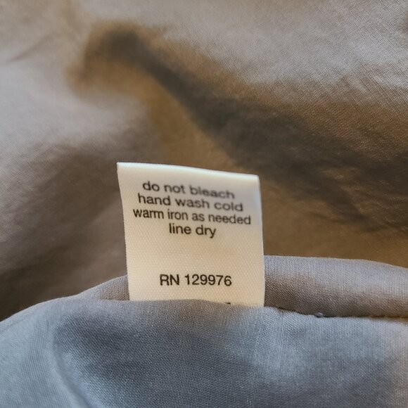 BLUE Saks Fifth Avenue Kaftan Syle Tunic Blouse Small Beaded V Neck  Tie Waist - Picture 6 of 6